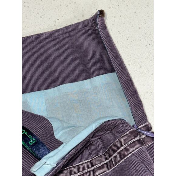 Boden Embroidered Pinwale Dusty Purple Skirt A Line Corduroy Flowers 10 R Fairy - Picture 7 of 9